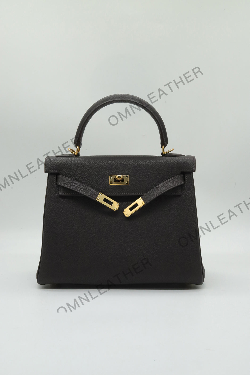 Verona 25 Kelly Style Fully Handmade Togo Leather Ebony Color Gold Hardware