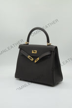 Load image into Gallery viewer, Verona 25 Kelly Style Fully Handmade Togo Leather Ebony Color Gold Hardware
