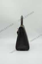 Load image into Gallery viewer, Verona 25 Kelly Style Fully Handmade Togo Leather Ebony Color Gold Hardware
