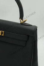 Load image into Gallery viewer, Verona 25 Kelly Style Fully Handmade Togo Leather Black Color Gold Hardware
