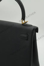 Load image into Gallery viewer, Verona 25 Kelly Style Fully Handmade Togo Leather Black Color Gold Hardware
