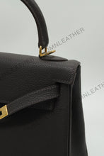 Load image into Gallery viewer, Verona 25 Kelly Style Fully Handmade Togo Leather Black Color Gold Hardware
