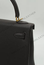 Load image into Gallery viewer, Verona 25 Kelly Style Fully Handmade Togo Leather Ebony Color Gold Hardware
