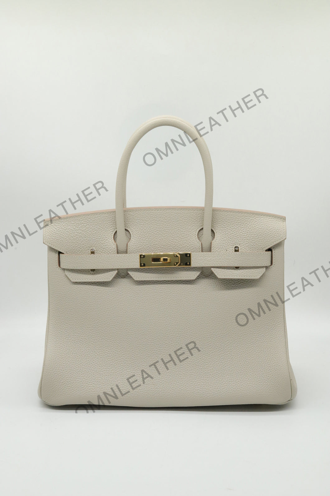 London 30 Birkin Style Togo Leather Beton Color Gold Hardware