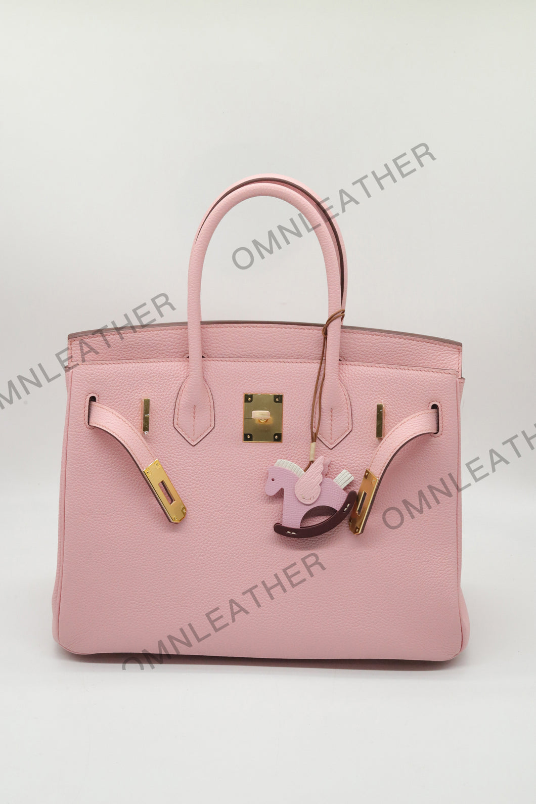 London 30 Birkin Style Togo Leather Pink Color Gold Hardware