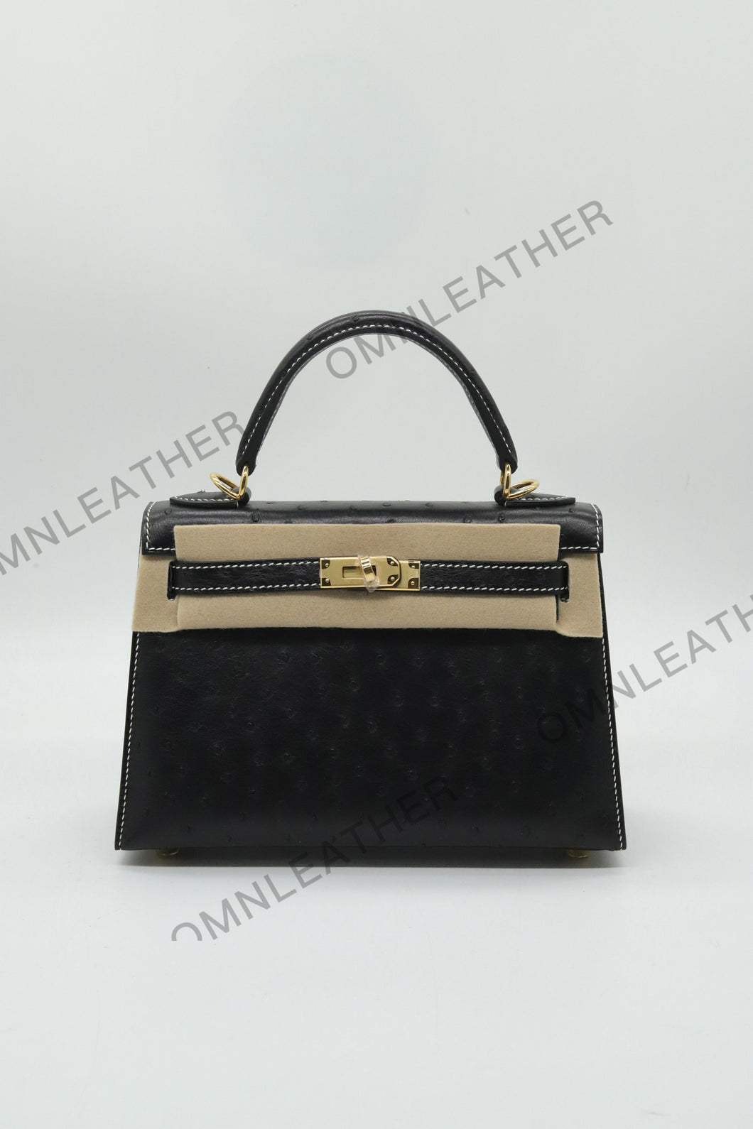 Verona 22 Small Size Kelly Style Fully Handmade Ostrich Leather