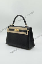 Load image into Gallery viewer, Verona 22 Kelly Style Ostrich Leather Light Ebony Color Gold Hardware
