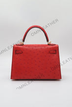 Load image into Gallery viewer, Verona 22 Kelly Style Ostrich Leather Red Color Gold Hardware

