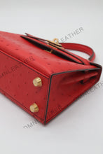Load image into Gallery viewer, Verona 22 Kelly Style Ostrich Leather Red Color Gold Hardware
