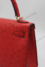 Load image into Gallery viewer, Verona 22 Kelly Style Ostrich Leather Red Color Gold Hardware
