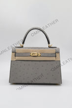 Load image into Gallery viewer, Verona 22 Kelly Style Ostrich Leather Grey Color Gold Hardware
