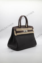 Load image into Gallery viewer, London 30 Birkin Style Touch Leather Ebony Color Silver Hardware
