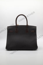 Load image into Gallery viewer, London 30 Birkin Style Touch Leather Ebony Color Silver Hardware
