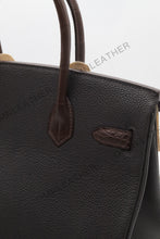 Load image into Gallery viewer, London 30 Birkin Style Touch Leather Ebony Color Silver Hardware
