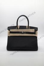 Load image into Gallery viewer, London 30 Birkin Style Touch Leather Black Color Silver Hardware
