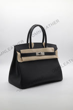 Load image into Gallery viewer, London 30 Birkin Style Touch Leather Black Color Silver Hardware
