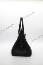 Load image into Gallery viewer, London 30 Birkin Style Touch Leather Black Color Silver Hardware
