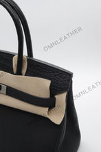 Load image into Gallery viewer, London 30 Birkin Style Touch Leather Black Color Silver Hardware
