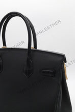 Load image into Gallery viewer, London 30 Birkin Style Touch Leather Black Color Silver Hardware
