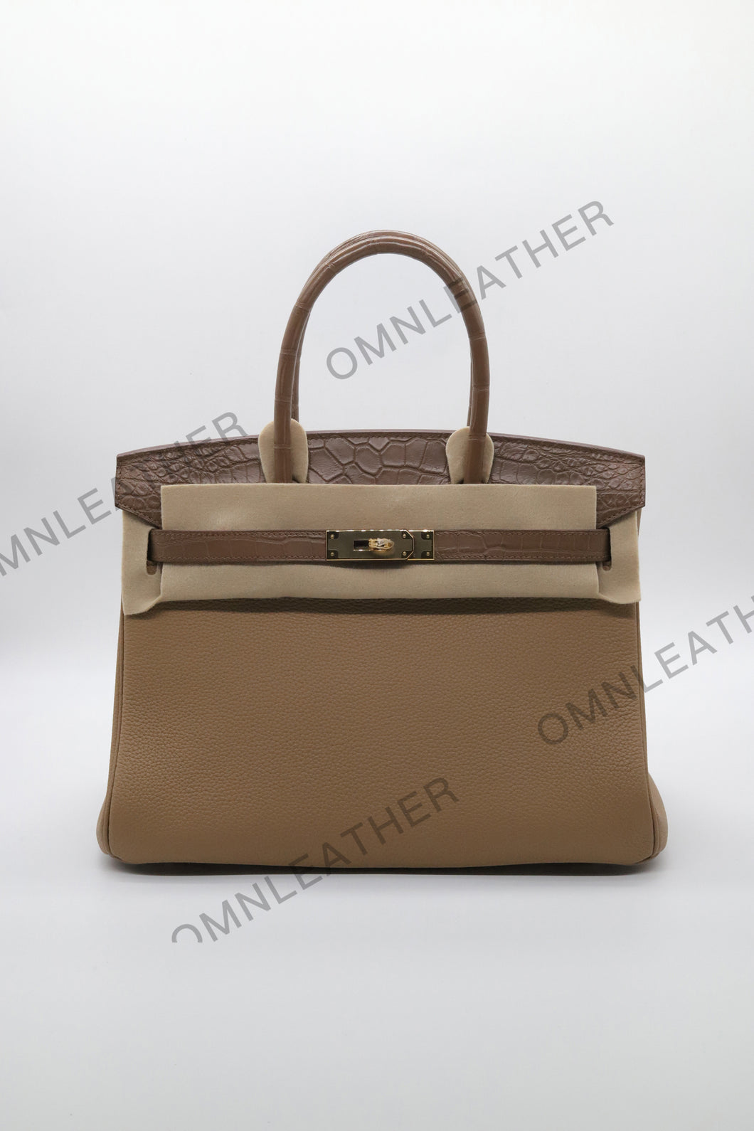London 30 Birkin Style Touch Leather Tan Color Gold Hardware