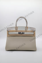 Load image into Gallery viewer, London 30 Birkin Style Touch Leather Beige Color Himalaya Silver Hardware
