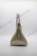 Load image into Gallery viewer, London 30 Birkin Style Touch Leather Beige Color Himalaya Silver Hardware
