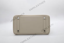 Load image into Gallery viewer, London 30 Birkin Style Touch Leather Beige Color Himalaya Silver Hardware
