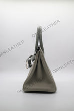 Load image into Gallery viewer, London 30 Birkin Style Touch Leather Grey Color Silver Hardware
