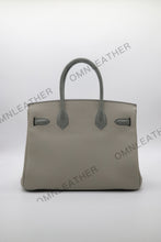 Load image into Gallery viewer, London 30 Birkin Style Touch Leather Grey Color Silver Hardware
