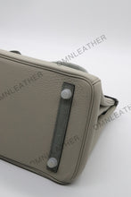 Load image into Gallery viewer, London 30 Birkin Style Touch Leather Grey Color Silver Hardware
