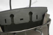 Load image into Gallery viewer, London 30 Birkin Style Touch Leather Grey Color Silver Hardware
