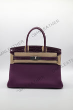 Load image into Gallery viewer, London 30 Birkin Style Touch Leather Purple Color Silver Hardware
