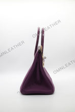 Load image into Gallery viewer, London 30 Birkin Style Touch Leather Purple Color Silver Hardware
