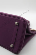 Load image into Gallery viewer, London 30 Birkin Style Touch Leather Purple Color Silver Hardware
