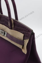 Load image into Gallery viewer, London 30 Birkin Style Touch Leather Purple Color Silver Hardware

