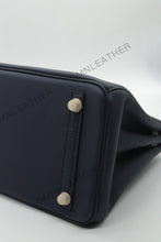 Load image into Gallery viewer, London 30 Birkin Style Touch Leather Dark Blue Color Gold Hardware
