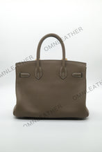 Load image into Gallery viewer, London 30 Birkin Style Togo Leather Etoupe Color Silver Hardware
