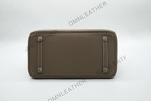 Load image into Gallery viewer, London 30 Birkin Style Togo Leather Etoupe Color Silver Hardware
