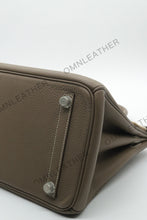 Load image into Gallery viewer, London 30 Birkin Style Togo Leather Etoupe Color Silver Hardware
