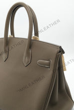 Load image into Gallery viewer, London 30 Birkin Style Togo Leather Etoupe Color Silver Hardware
