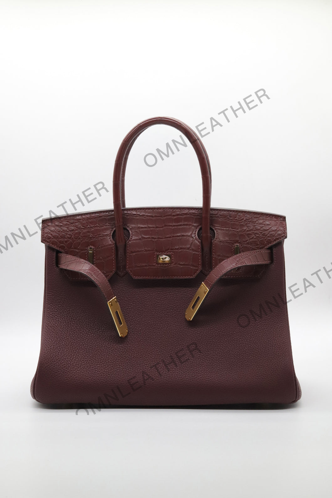 London 35 Birkin Style Touch Leather Burgundy Color Gold Hardware