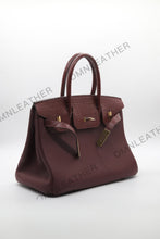 Load image into Gallery viewer, London 35 Birkin Style Touch Leather Burgundy Color Gold Hardware
