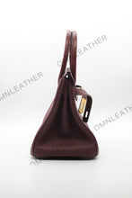 Load image into Gallery viewer, London 35 Birkin Style Touch Leather Burgundy Color Gold Hardware
