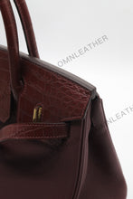 Load image into Gallery viewer, London 35 Birkin Style Touch Leather Burgundy Color Gold Hardware
