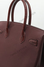 Load image into Gallery viewer, London 35 Birkin Style Touch Leather Burgundy Color Gold Hardware
