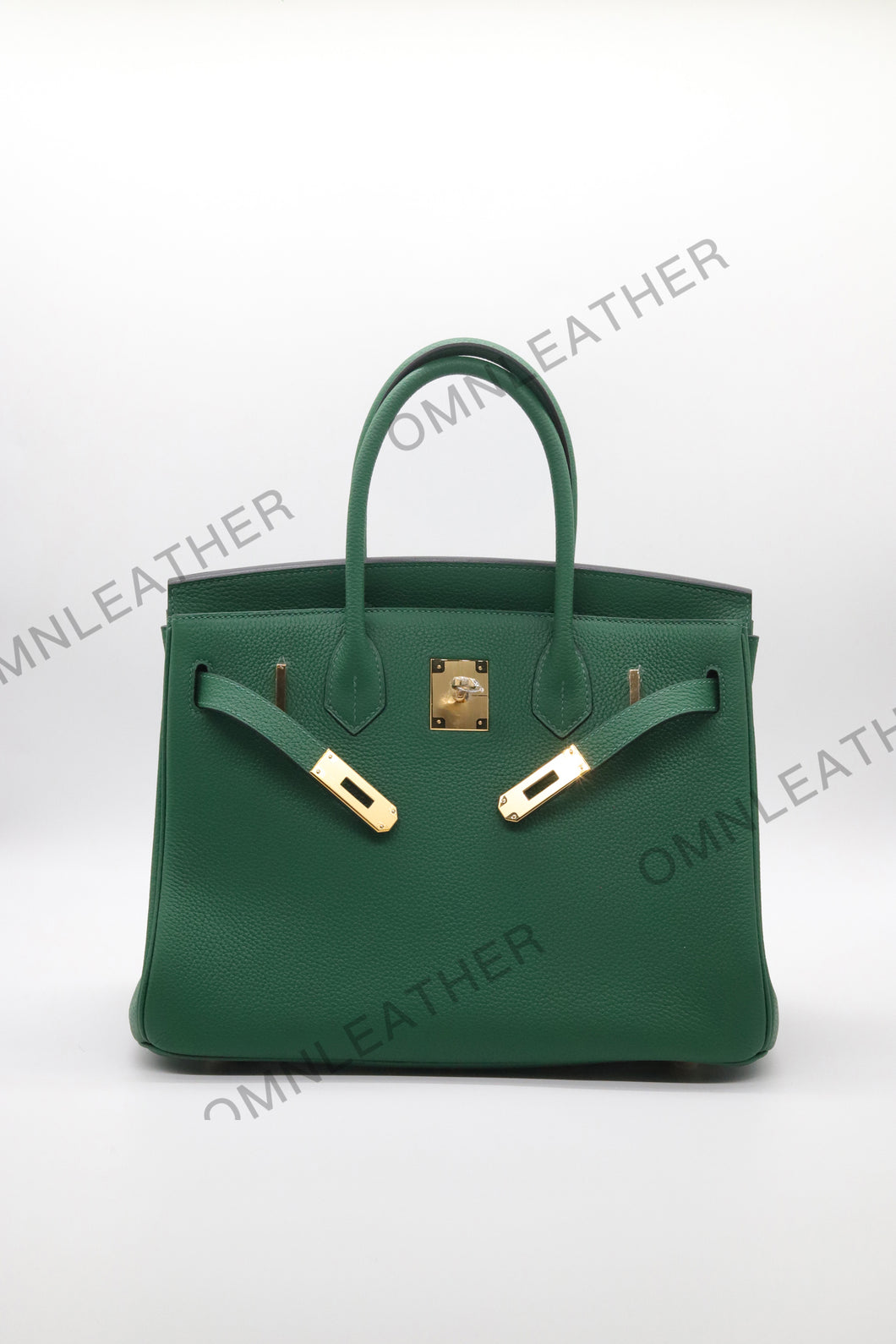 London 30 Birkin Style Togo Leather Green Color Gold Hardware