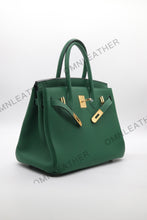 Load image into Gallery viewer, London 30 Birkin Style Togo Leather Green Color Gold Hardware
