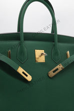 Load image into Gallery viewer, London 30 Birkin Style Togo Leather Green Color Gold Hardware
