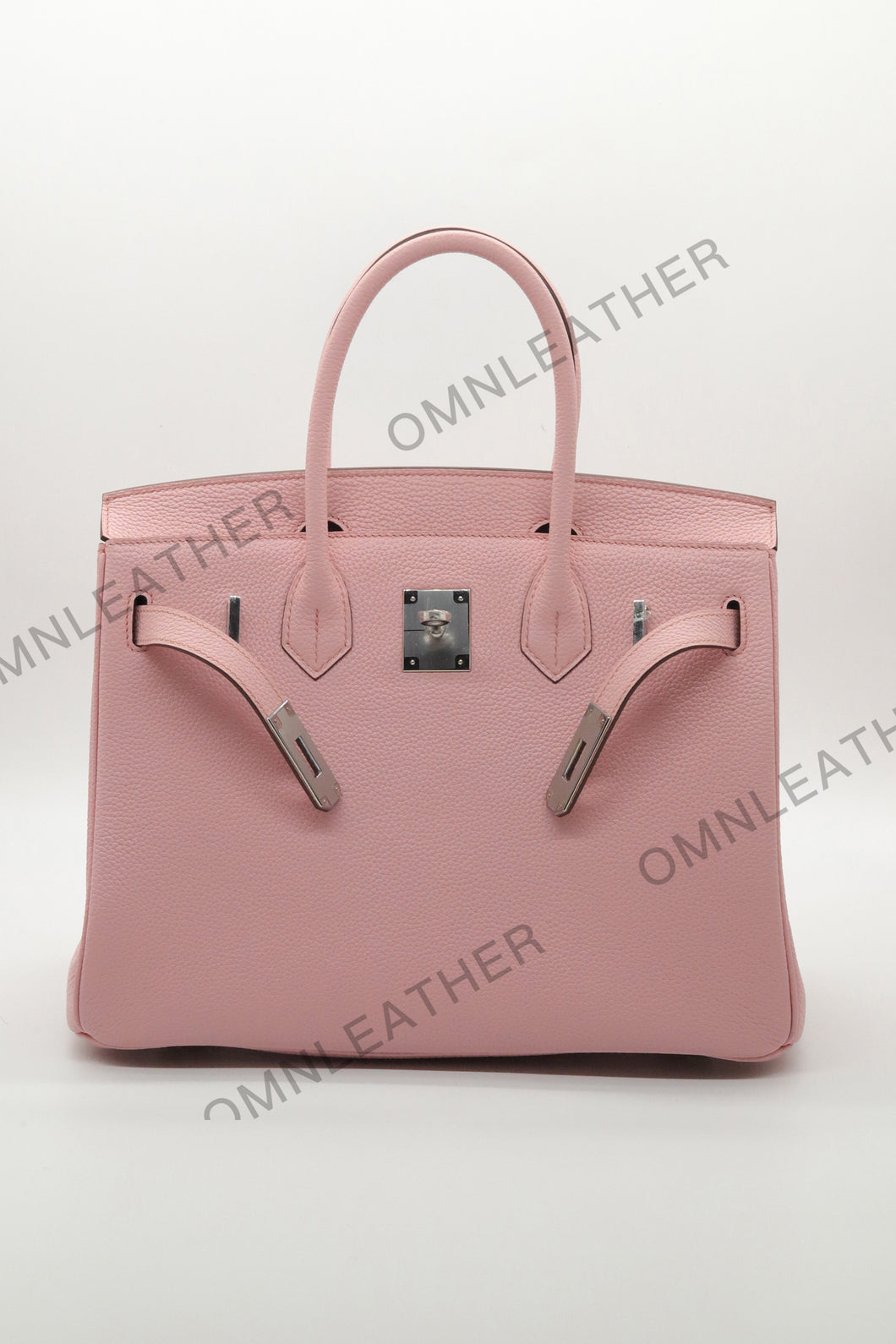 London 30 Birkin Style Togo Leather Pink Color Silver Hardware