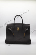 Load image into Gallery viewer, London 30 Birkin Style Togo Leather Ebony Color Gold Hardware
